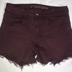 Purple High Rise Shortie Shorts